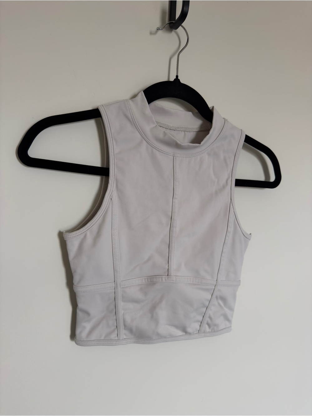 Fabletics White High-Neck Crop Tank